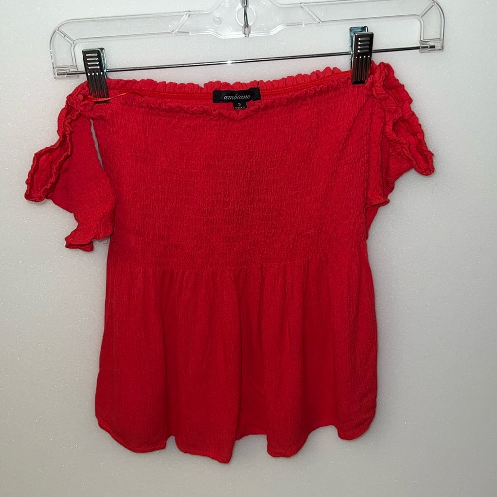 Red Smocked Top